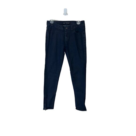 ZARA Basic High Rise Skinny Jeans Dark Blue Denim Womens Size 6 Ankle Zip 27” - Picture 2 of 6